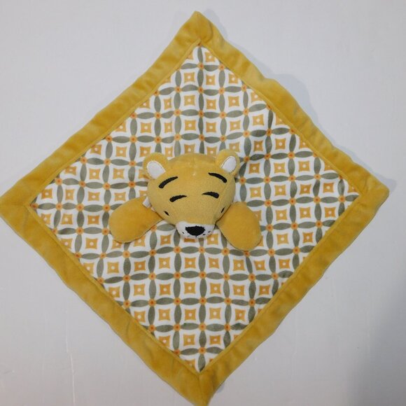 Levtex Baby Yelllow Gray Tiger Plush Security blanket Baby lovey nunu Soother - Picture 4 of 6